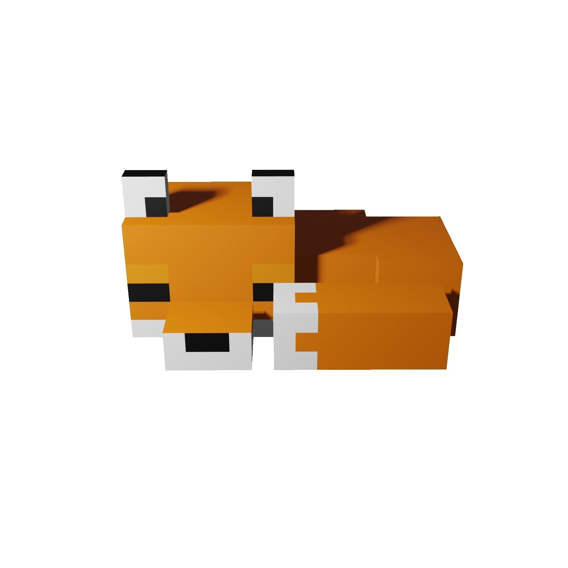 Minecraft Sleeping Fox Low-poly 3D model_24