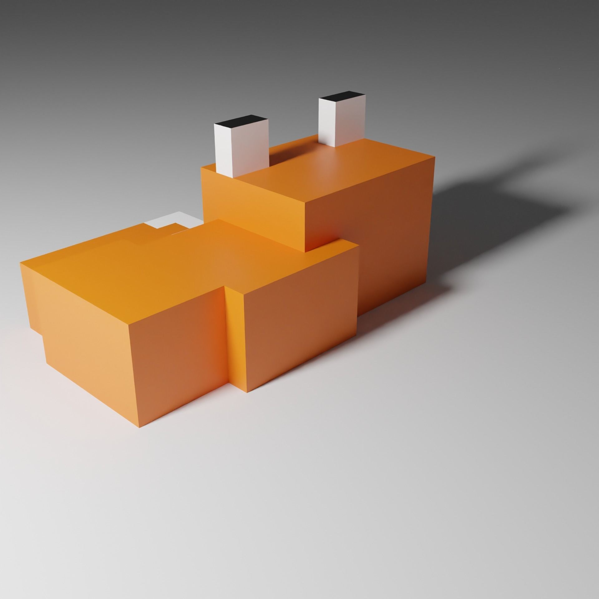 Minecraft Sleeping Fox Low-poly 3D model_5