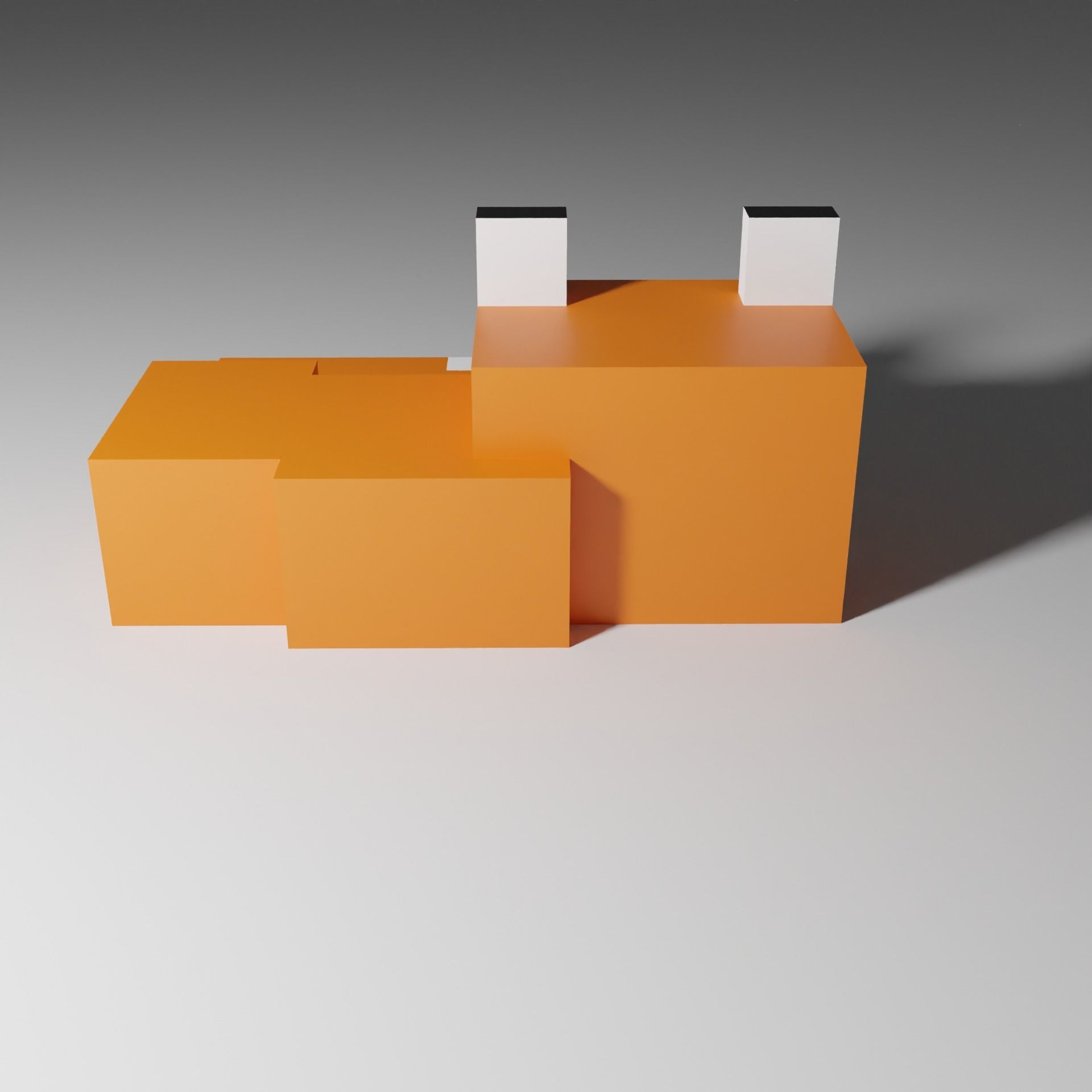 Minecraft Sleeping Fox Low-poly 3D model_4