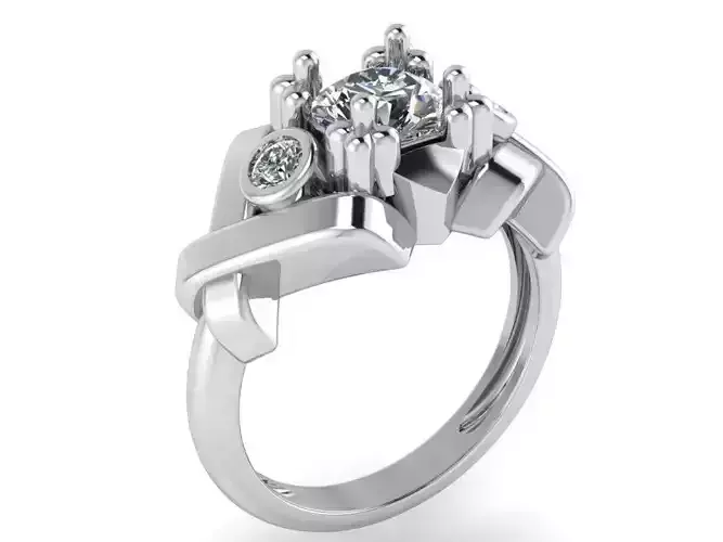 Diamond textured ring 2243 3D print model