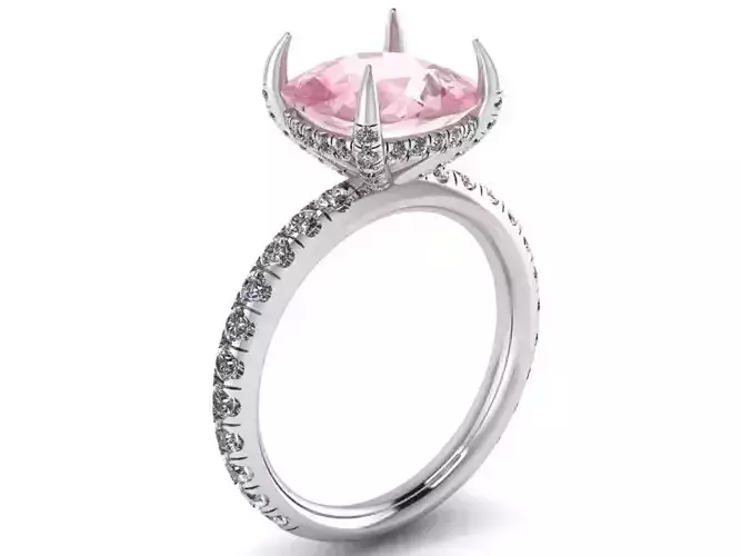 Solitaire pink stone ring 2244 3D print model