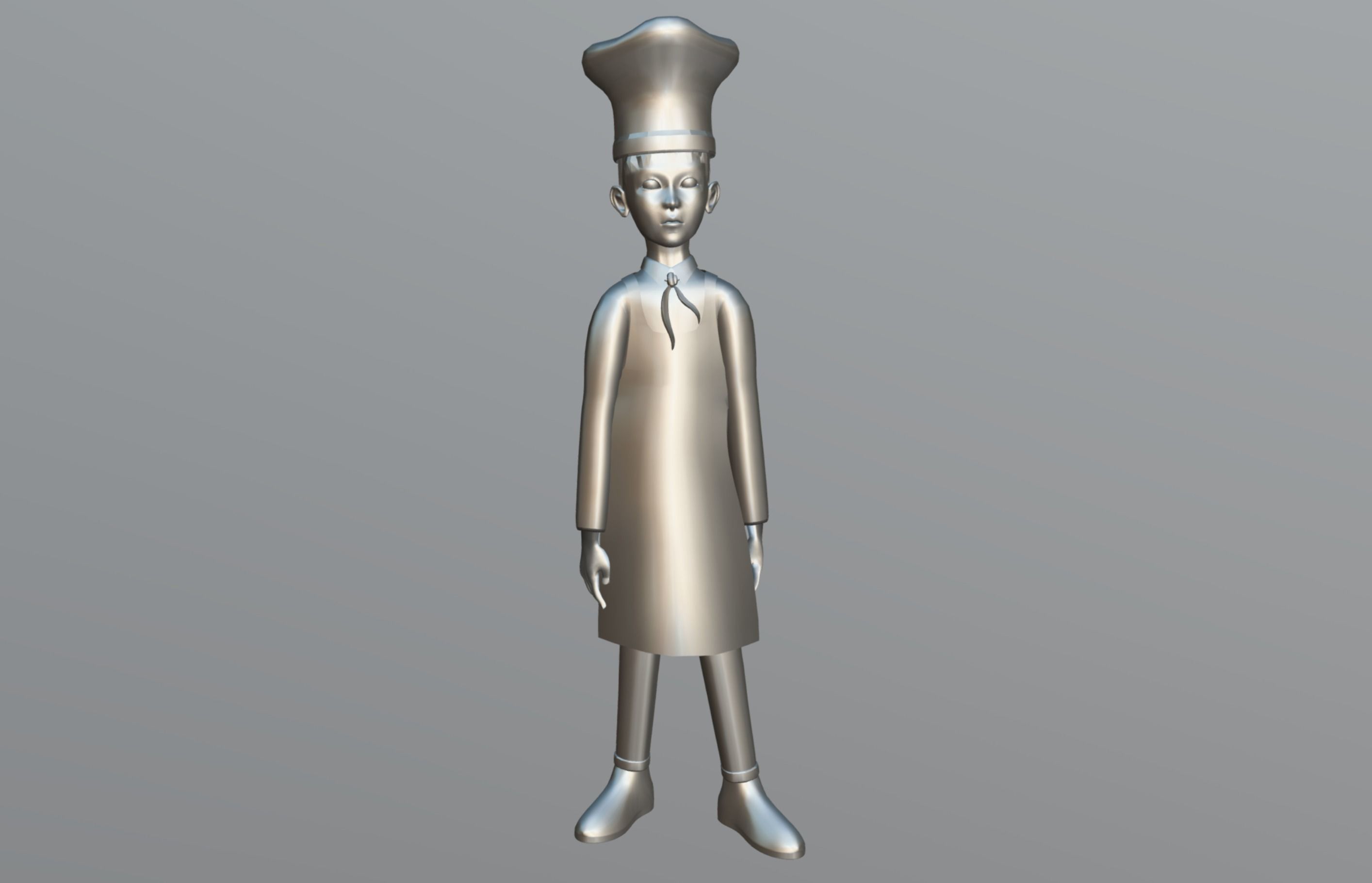 Cartoon Cook Low-poly 3D model_9