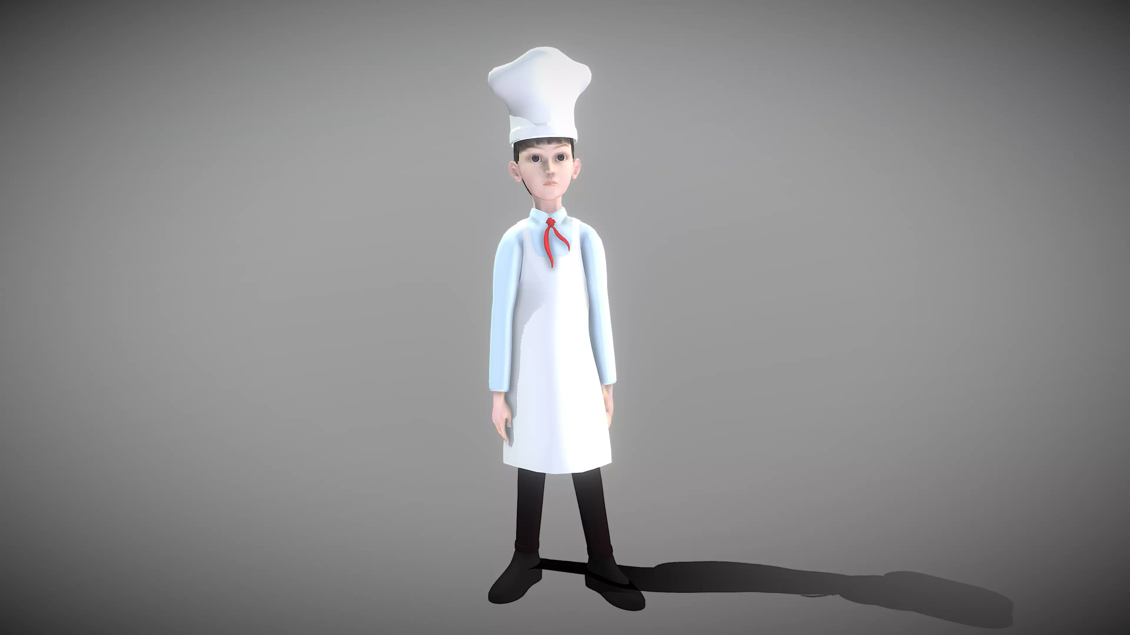 Cartoon Cook Low-poly 3D model_0