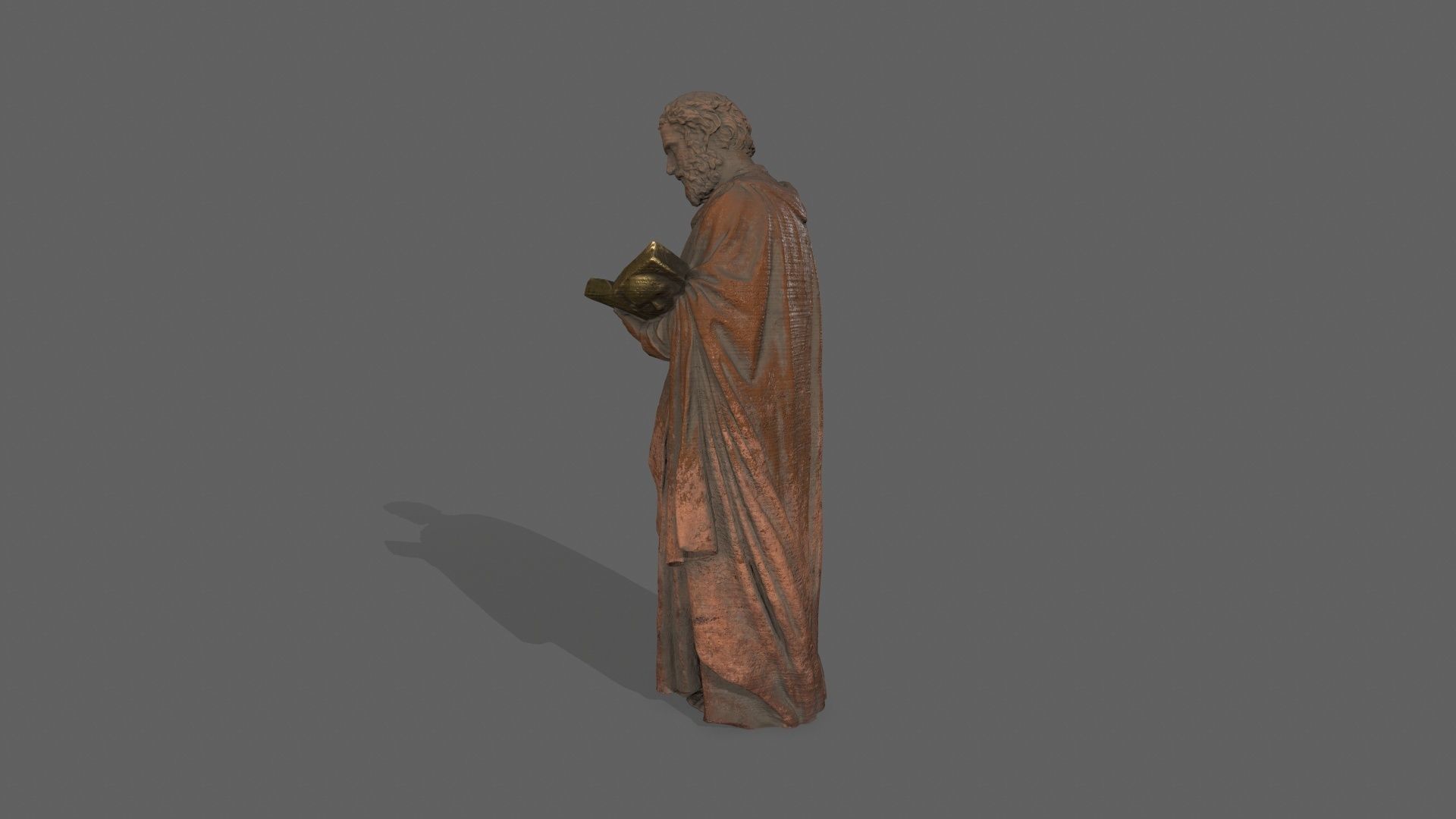 Old Man Statue Low-poly 3D model_6