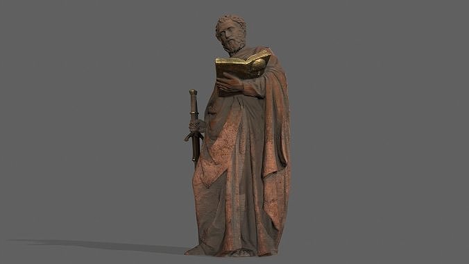 Old Man Statue Low-poly 3D model