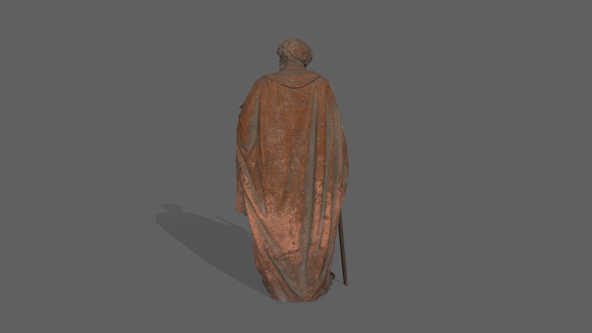Old Man Statue Low-poly 3D model_5