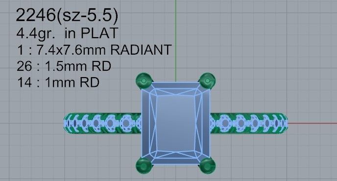 Stylish diamond ring 2246 3D print model 3D print model_4