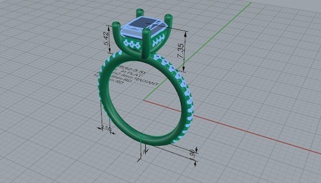 Stylish diamond ring 2246 3D print model 3D print model_5