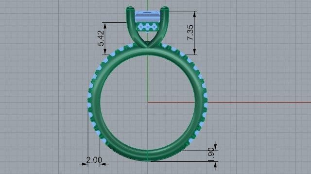 Stylish diamond ring 2246 3D print model 3D print model_6