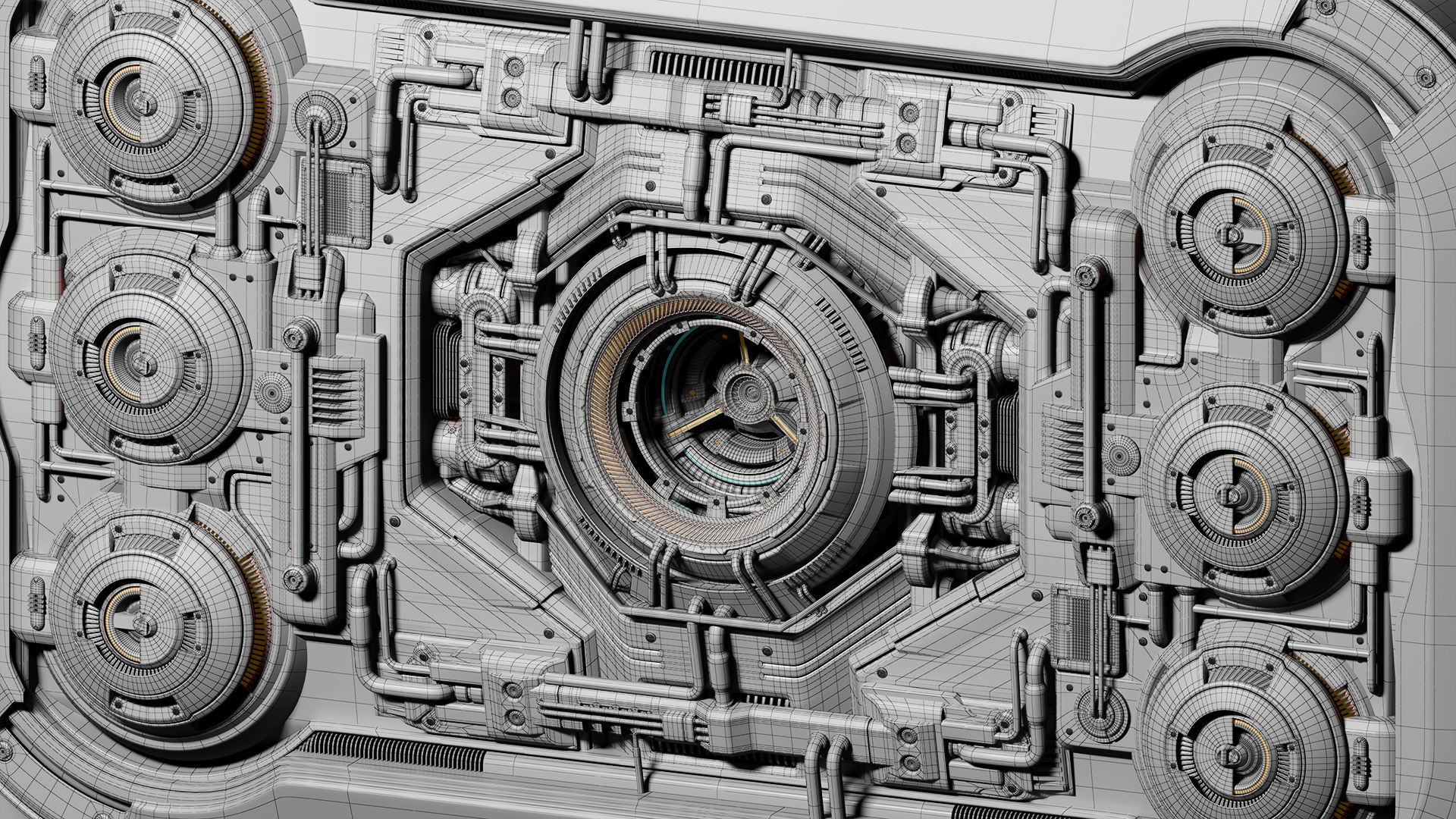 Sci-Fi Kitbash - Futuristic Panel 2 - Mega Element 3D model_3