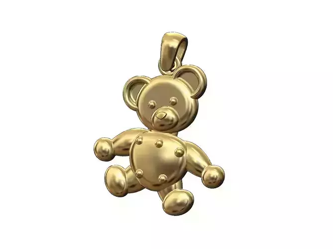 Teddy bear pendant with bail