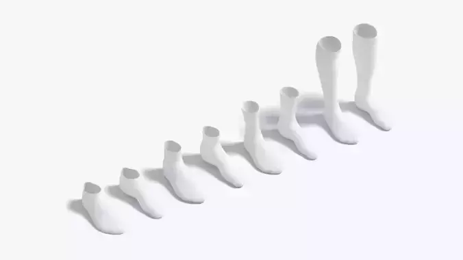 White Socks Pair different shapes - fabric sox 