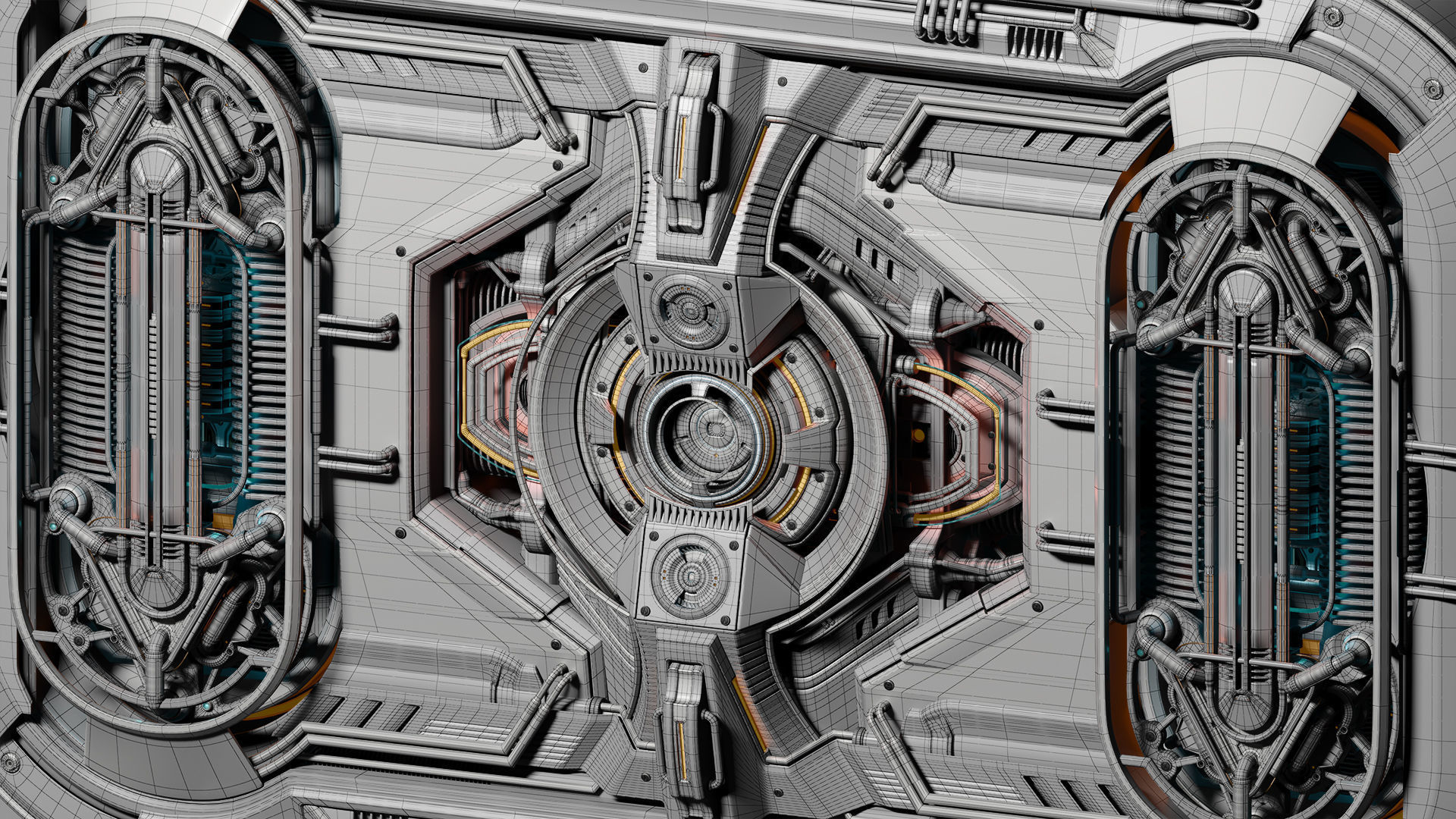 Sci-Fi Kitbash - Futuristic Panel 3 - Mega Element 3D model_3