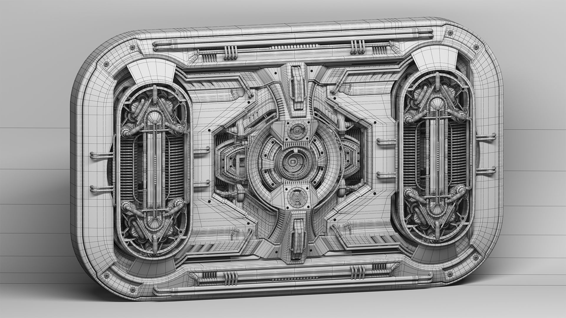 Sci-Fi Kitbash - Futuristic Panel 3 - Mega Element 3D model_2