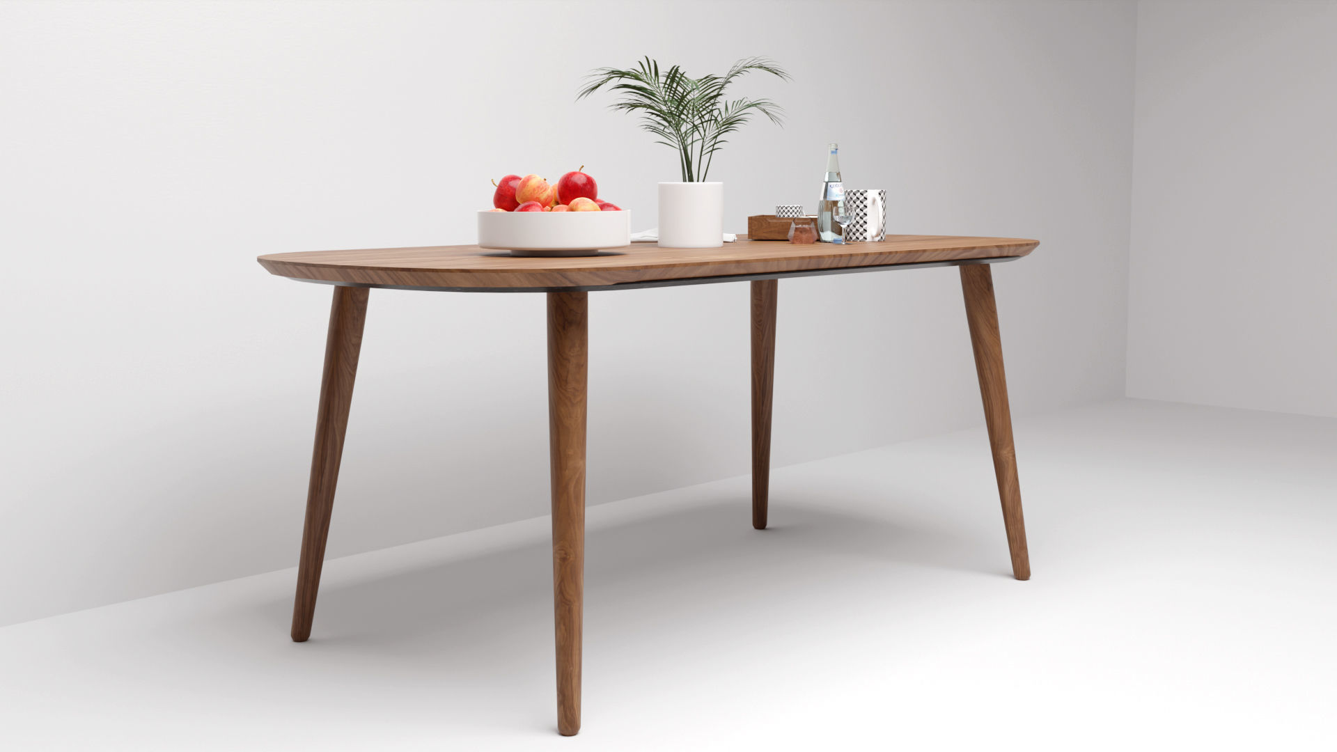 Round Dining Table and Chair  Low-poly 3D model_4