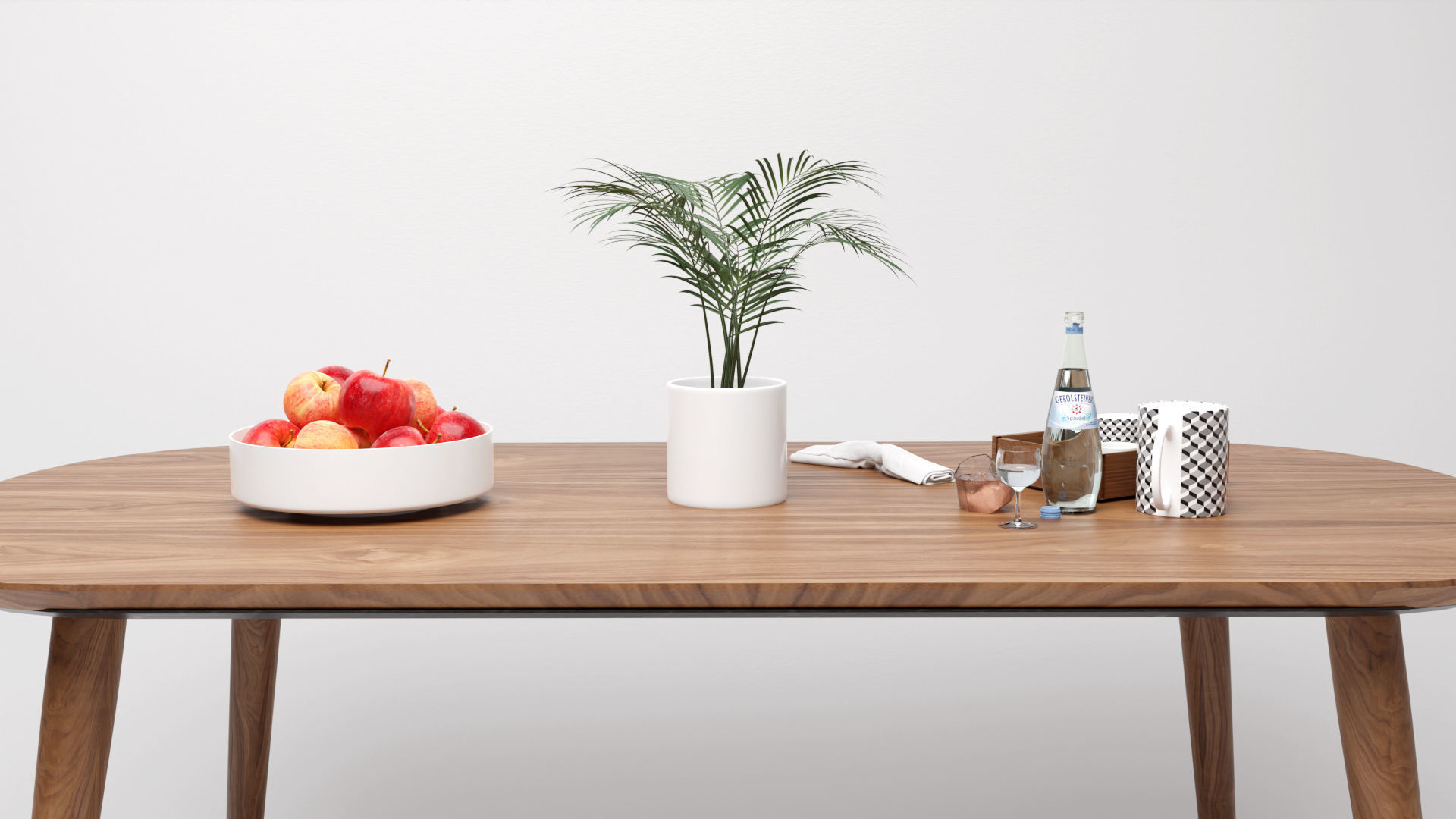 Round Dining Table and Chair  Low-poly 3D model_5