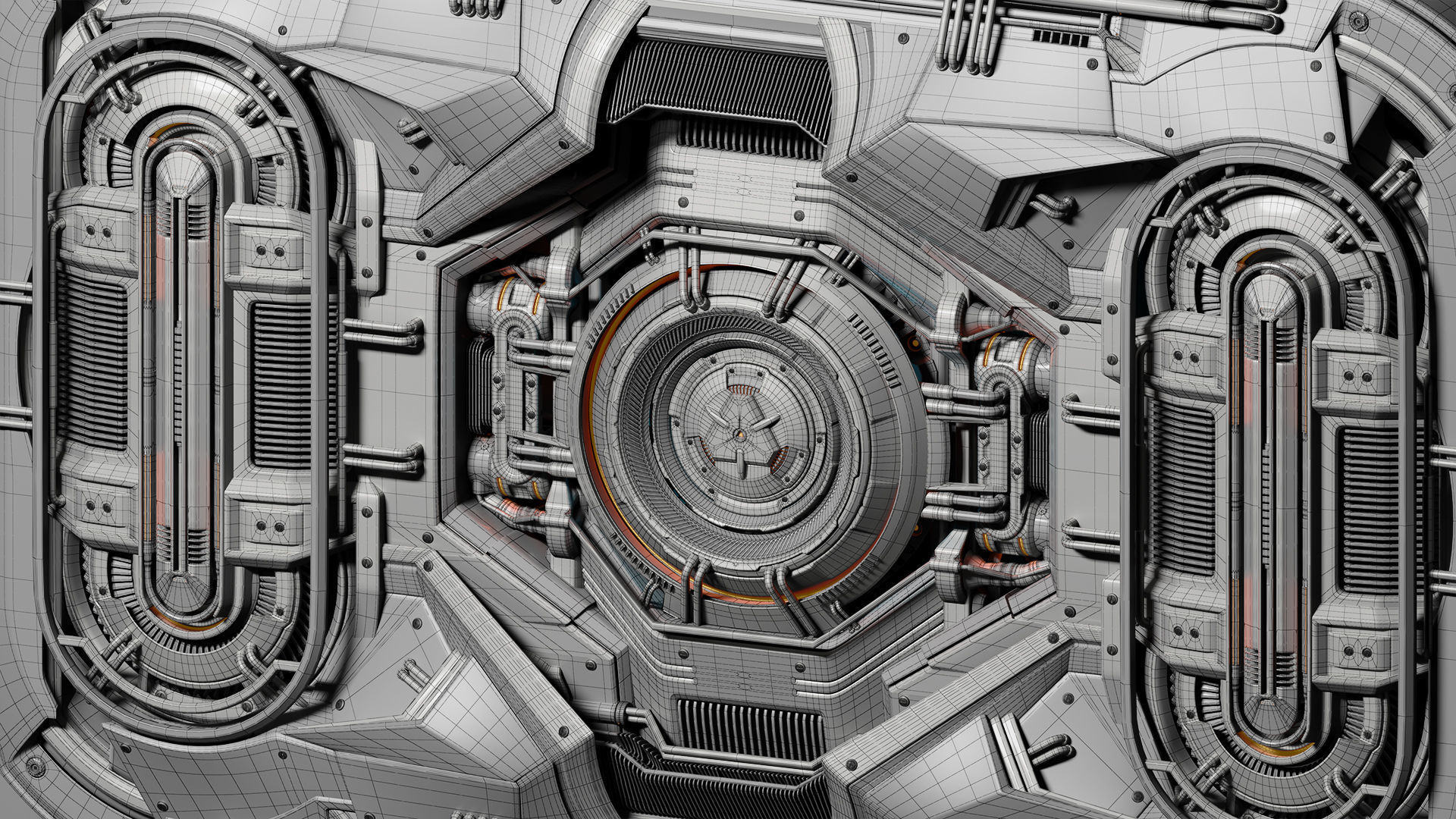 Sci-Fi Kitbash - Futuristic Panel 4 - Mega Element 3D model_2
