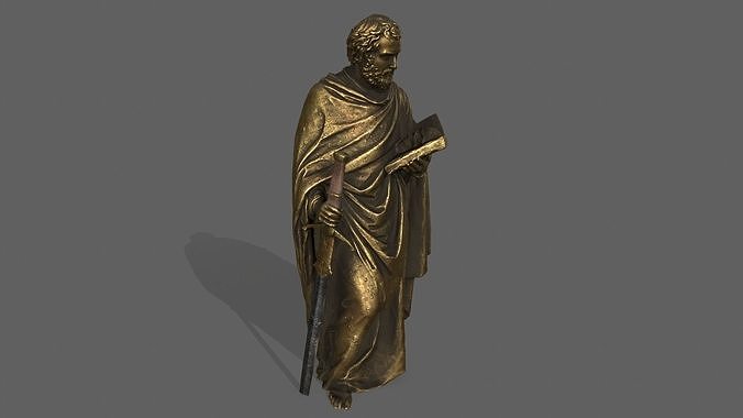 Old Man Statue Low-poly 3D model