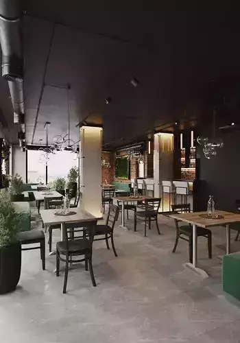 Realistic interior scene 3D model