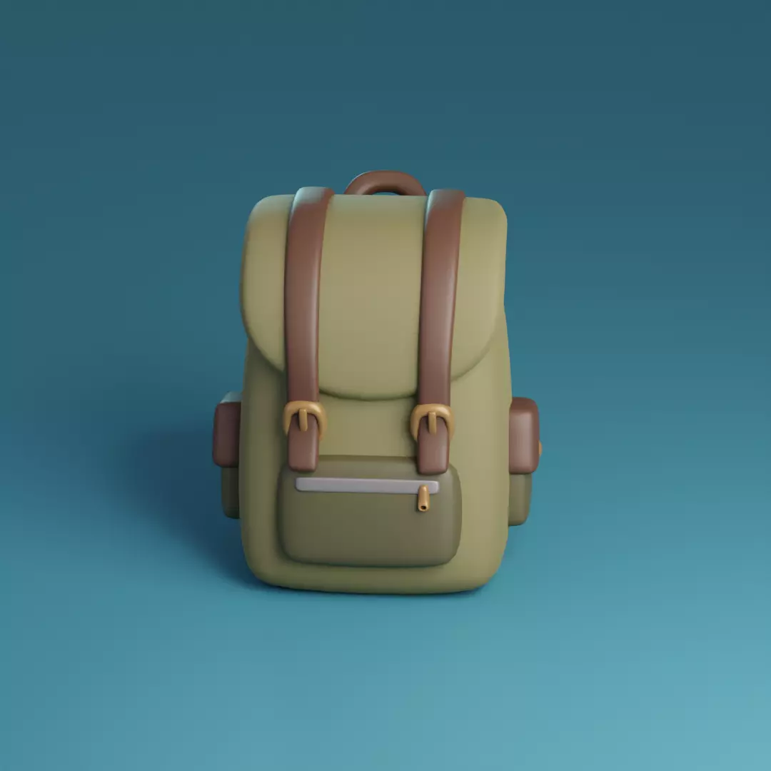 Cartoon backpack Low-poly 3D model