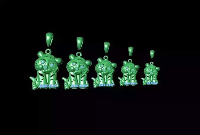 Tiger pendant 3D print model
