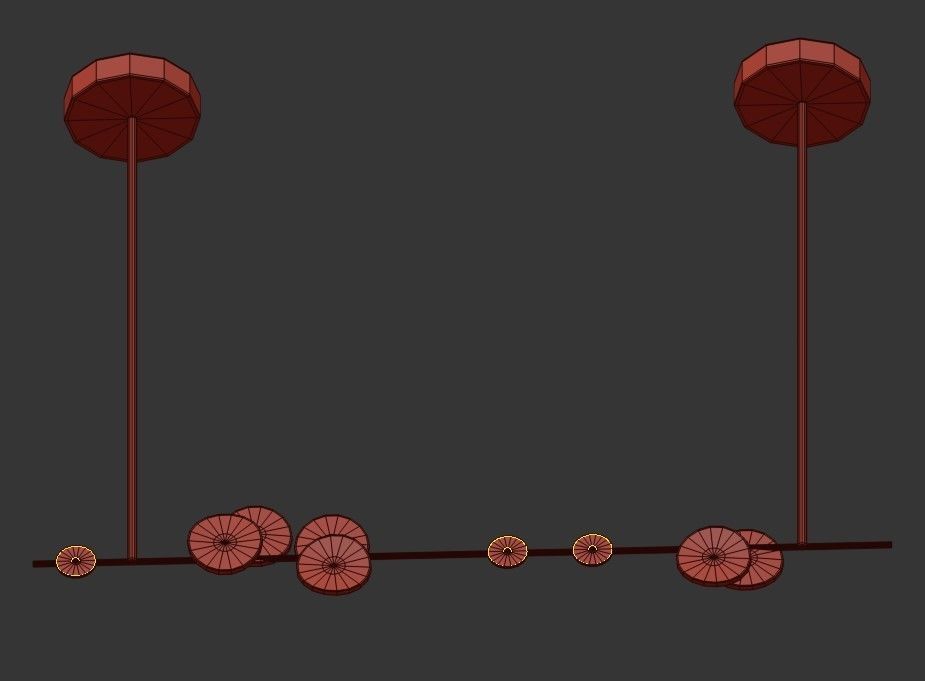 Recommend light fixture with three circles hanging from ceiling 3D model_1