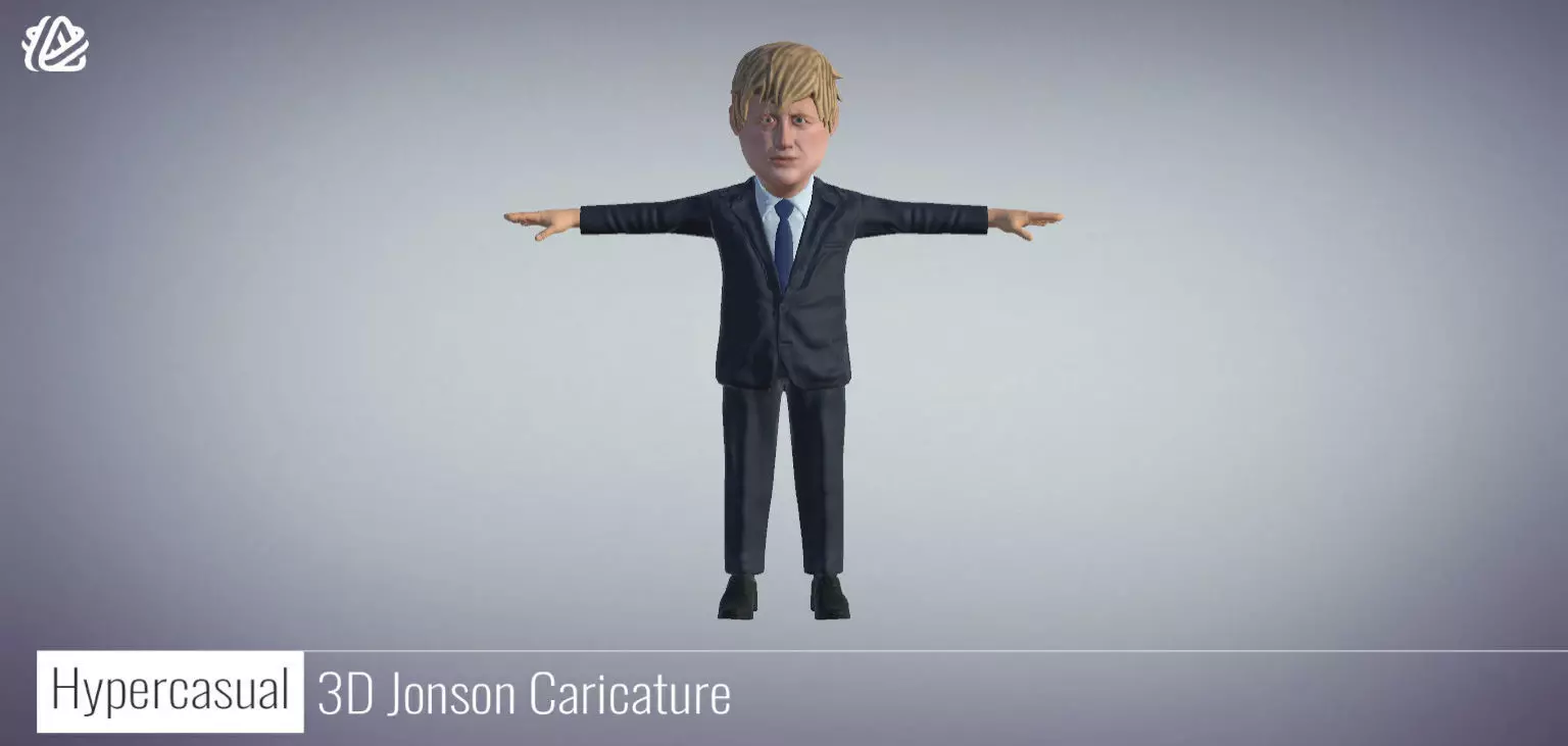Boris Johnson - 3D political Caricature Low-poly 3D model