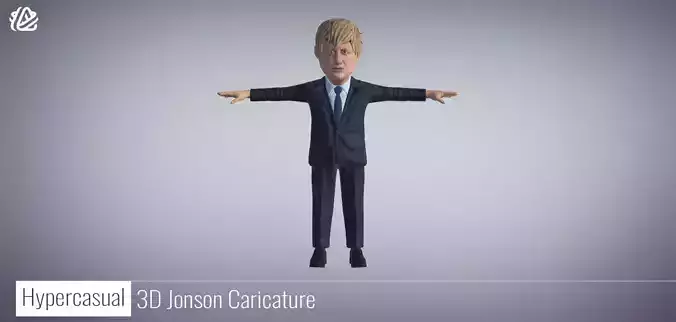 Boris Johnson - 3D political Caricature Low-poly 3D model
