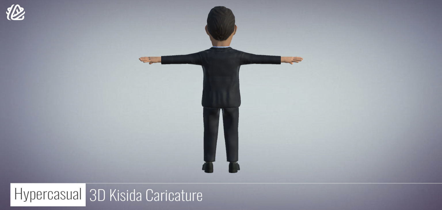 Kishida Fumio - Political 3D Caricature Low-poly 3D model_1