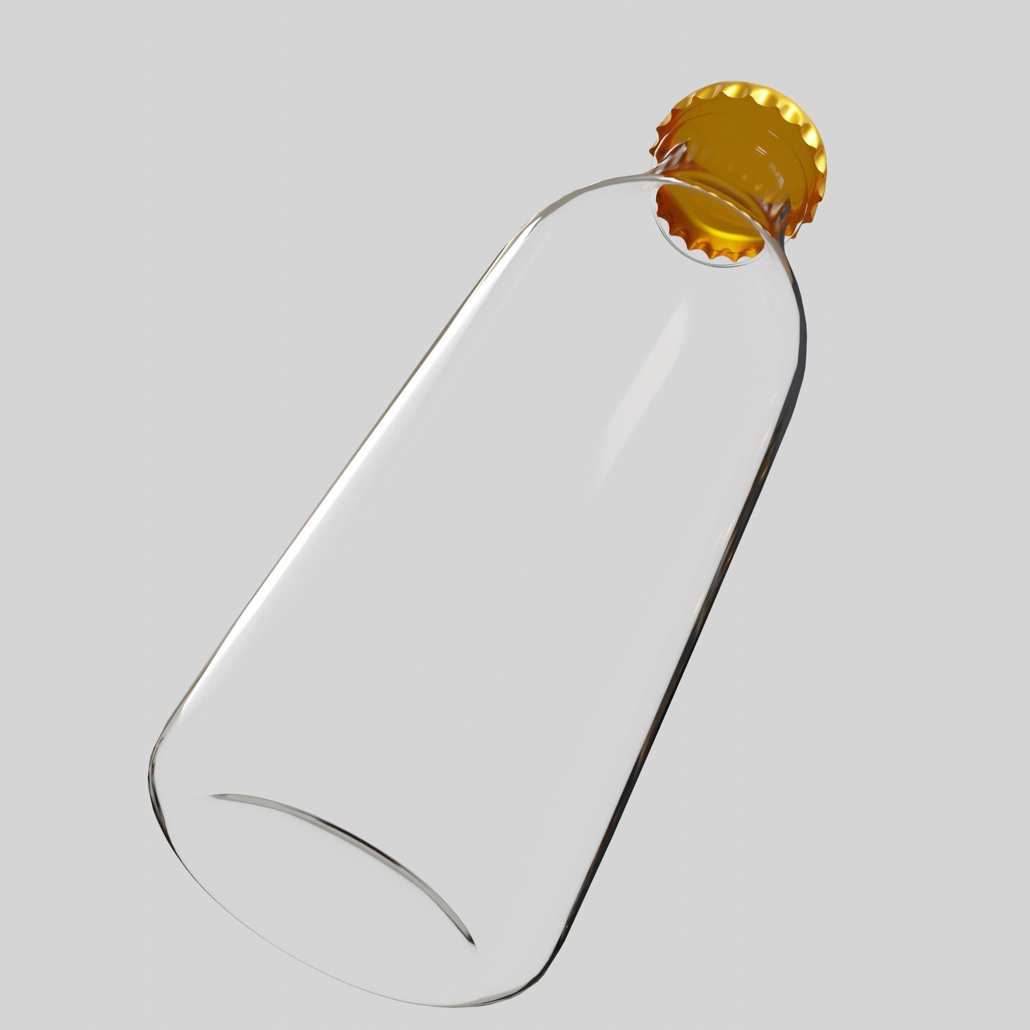 Glass bottle for beverages Free 3D model_5