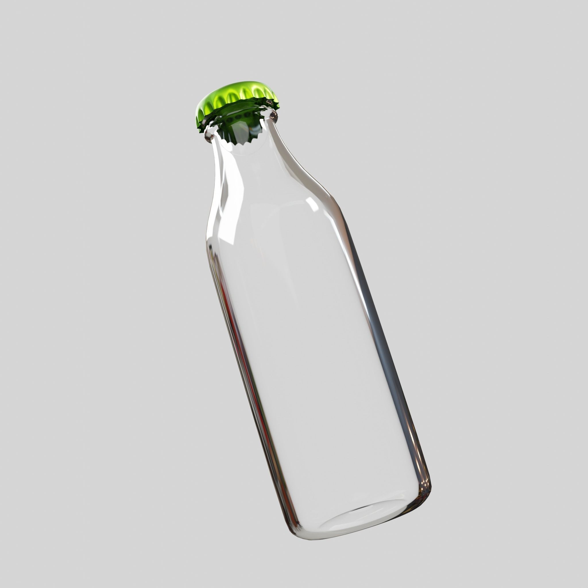 Glass bottle for beverages Free 3D model_2