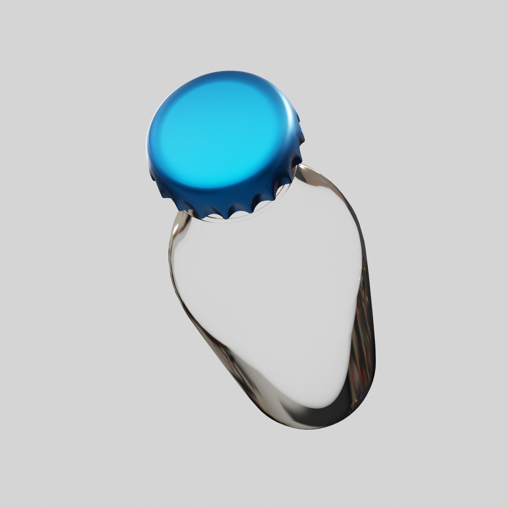 Glass bottle for beverages Free 3D model_3