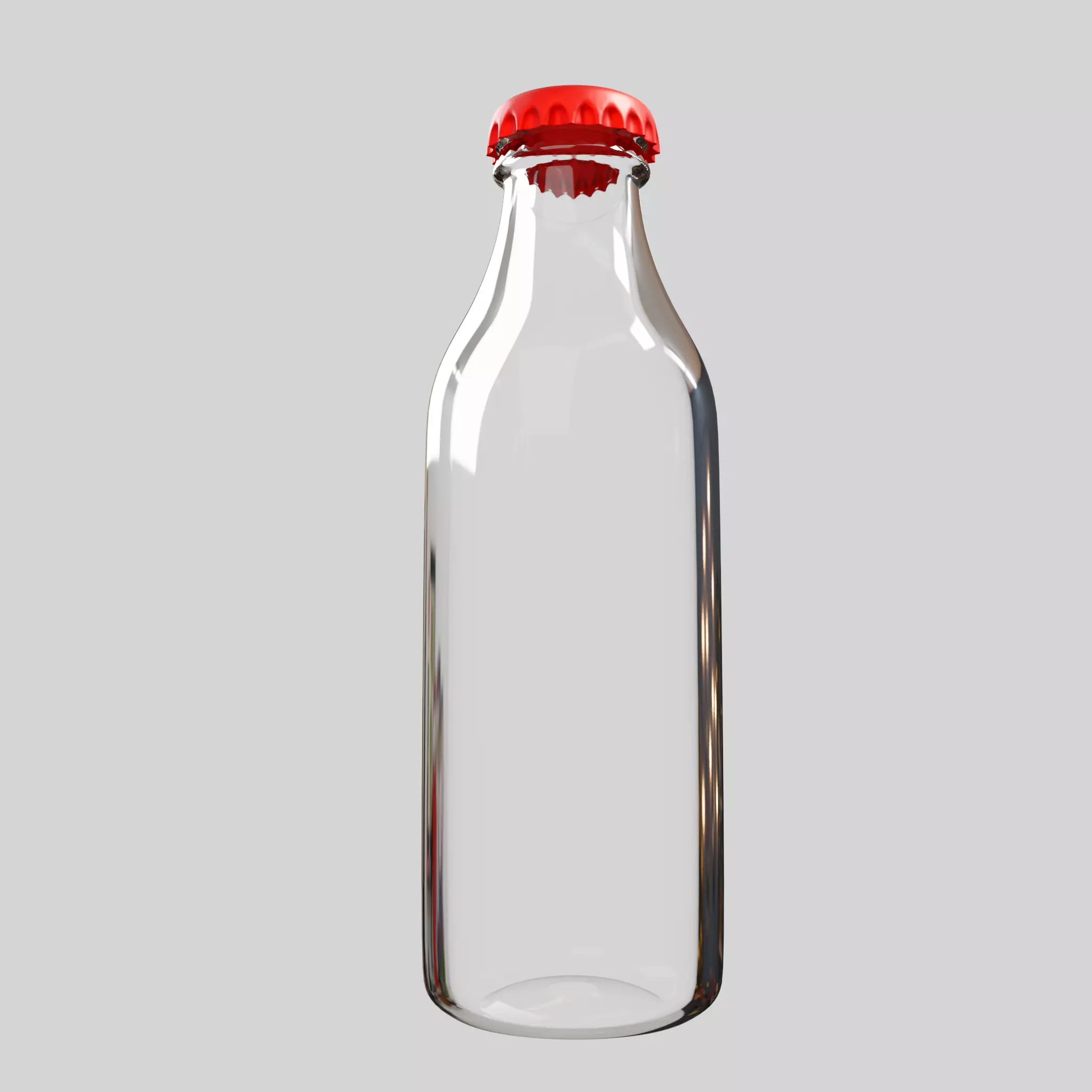 Glass bottle for beverages Free 3D model_0