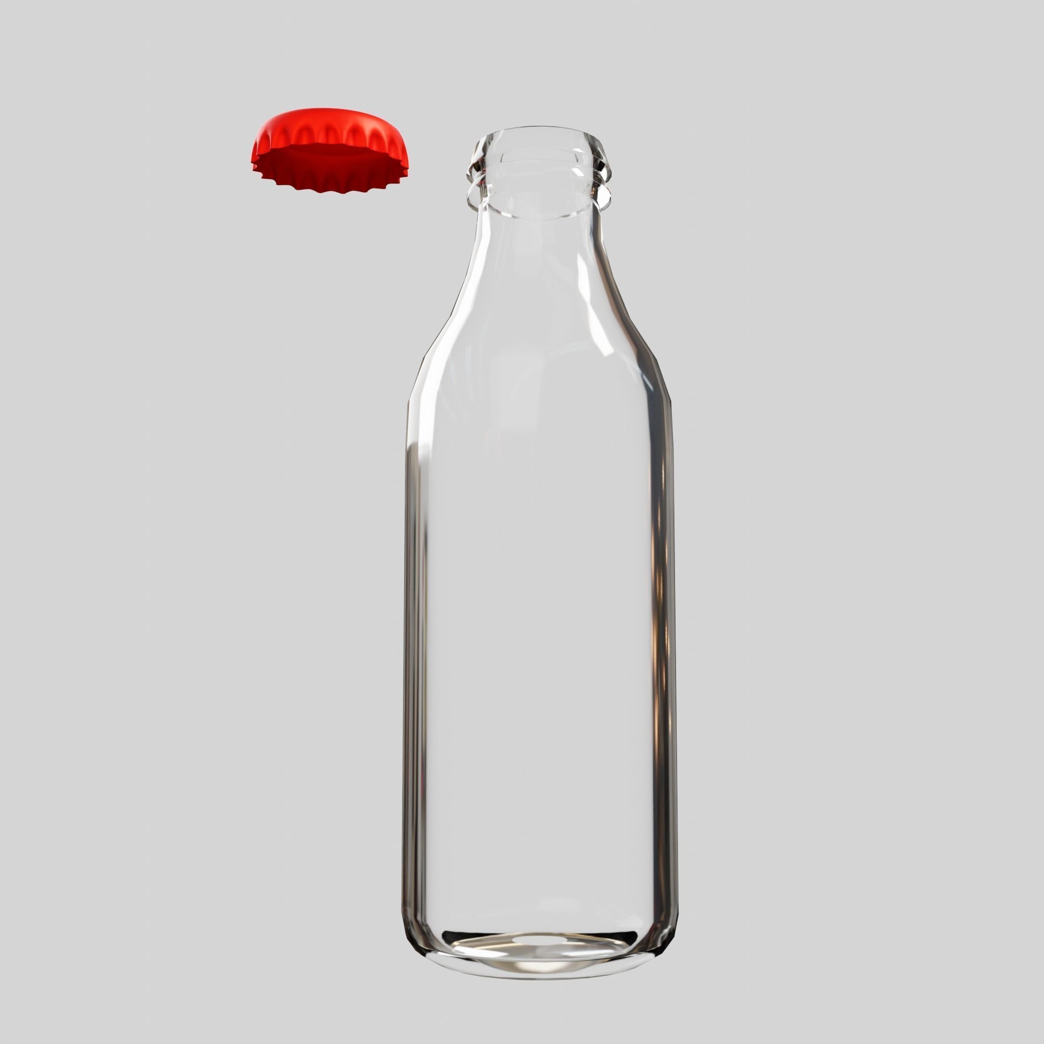 Glass bottle for beverages Free 3D model_7