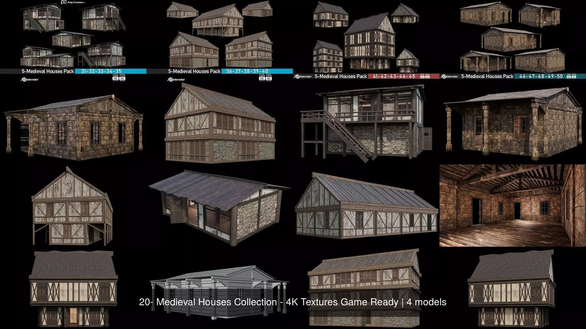 20- Medieval Houses Collection - 4K Textures Game Ready _0