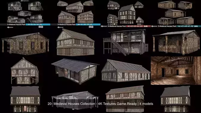 20- Medieval Houses Collection - 4K Textures Game Ready 