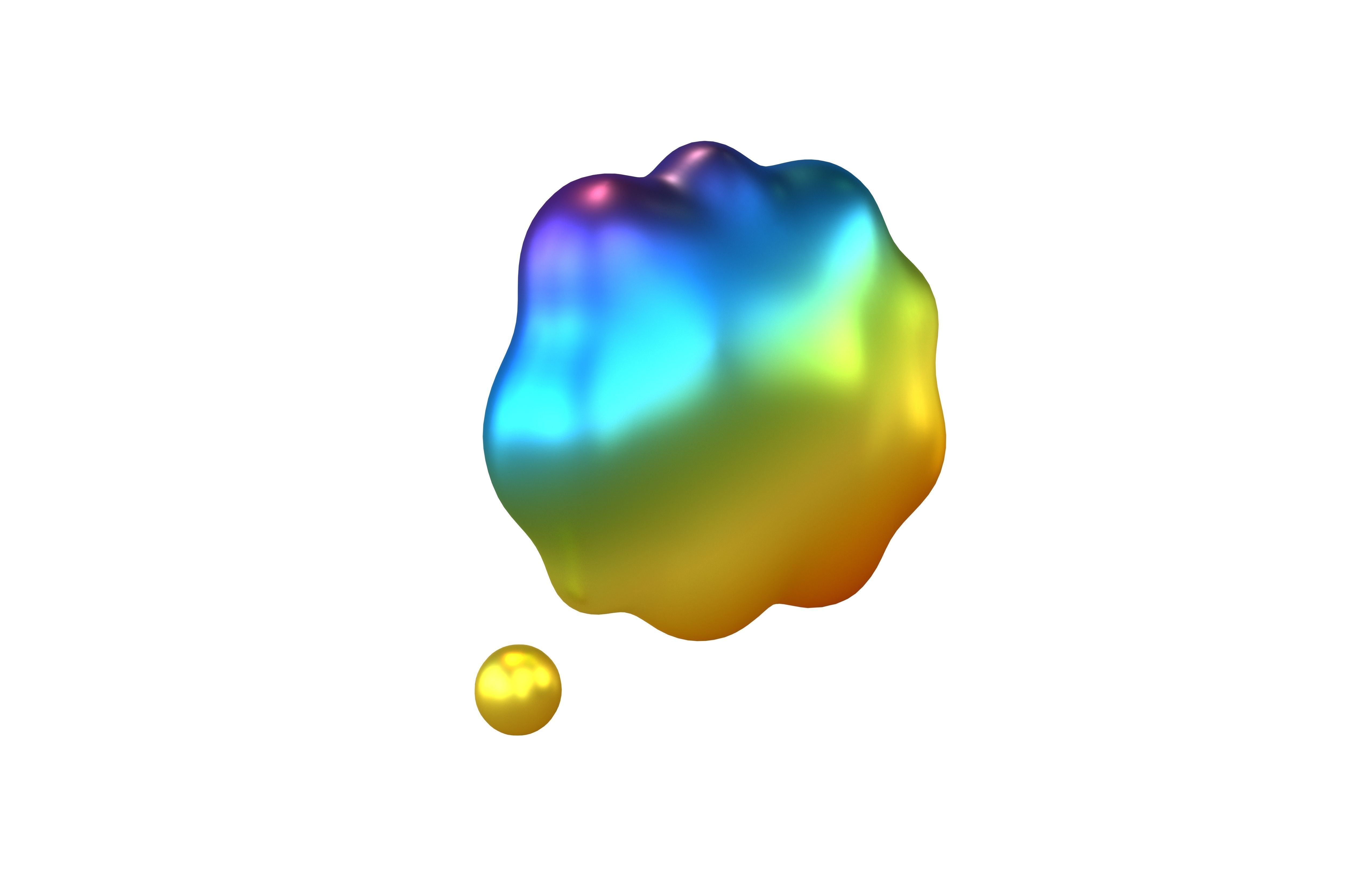 Thought Balloon v1 010 Low-poly 3D model_2