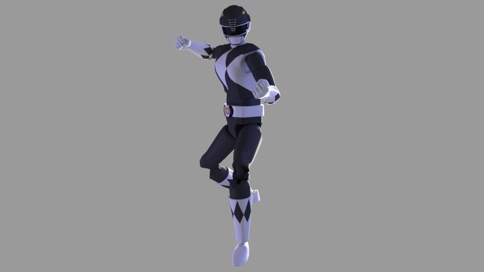 Super rangers Black ranger Action figure 3D print model_2