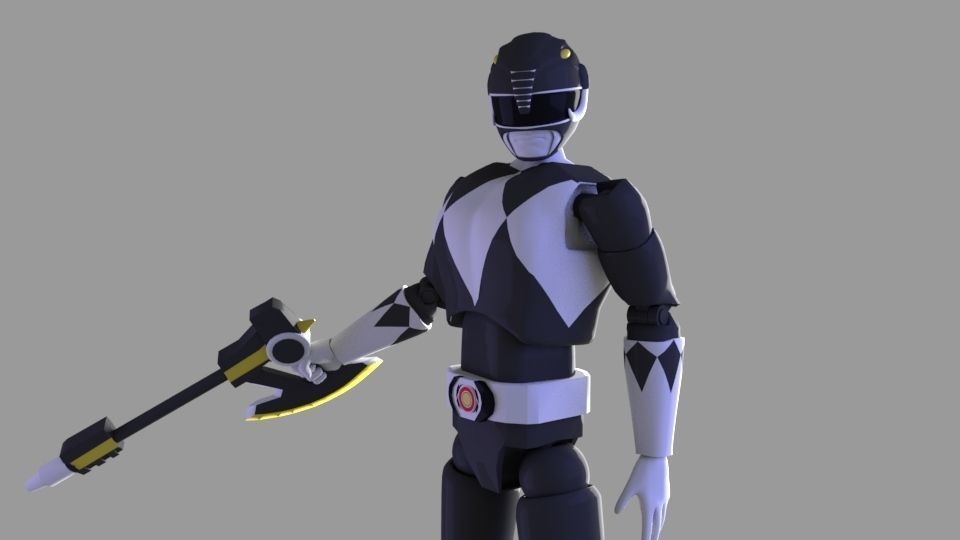 Super rangers Black ranger Action figure 3D print model_6