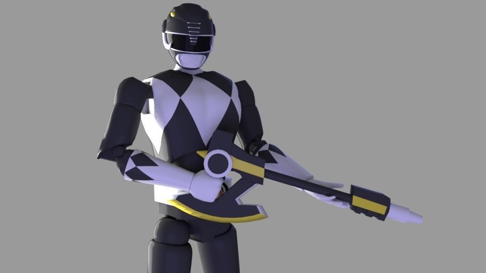 Super rangers Black ranger Action figure 3D print model_5