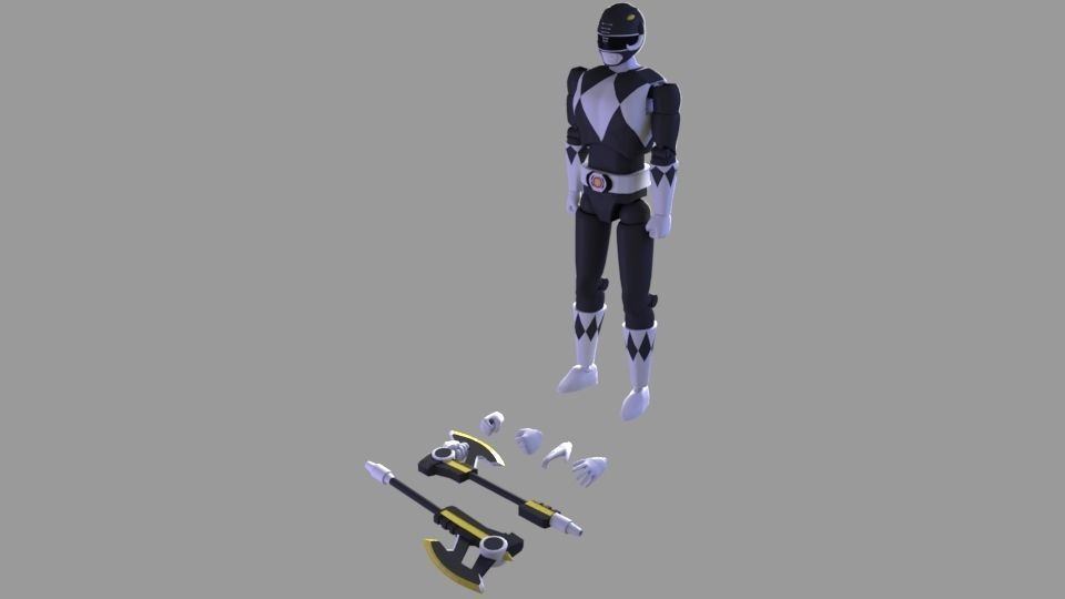 Super rangers Black ranger Action figure 3D print model_1