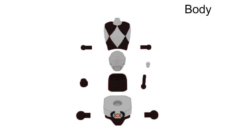 Super rangers Black ranger Action figure 3D print model_13