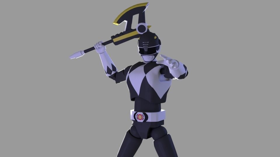 Super rangers Black ranger Action figure 3D print model_3