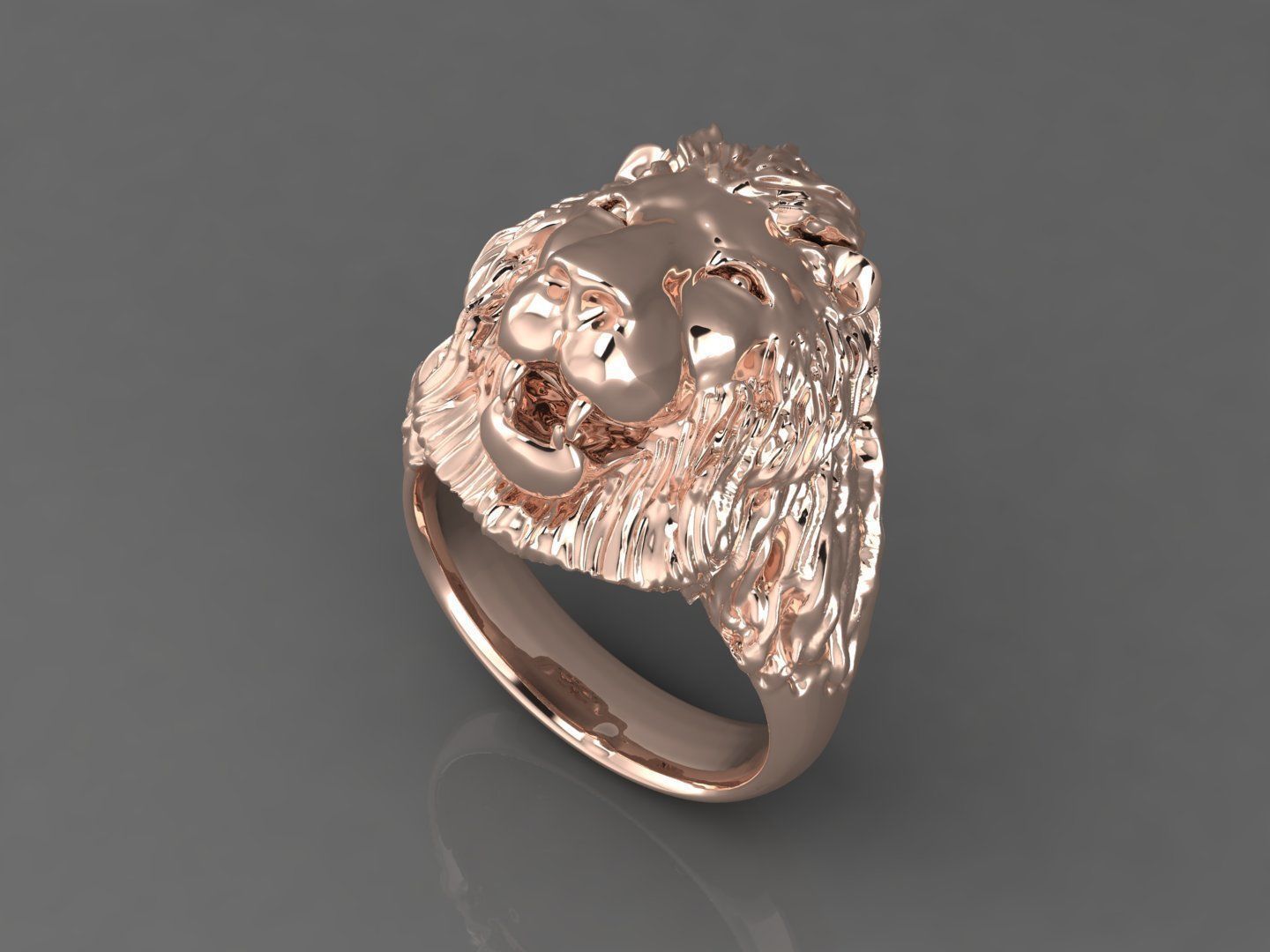Lion Ring for men 3D print model_10
