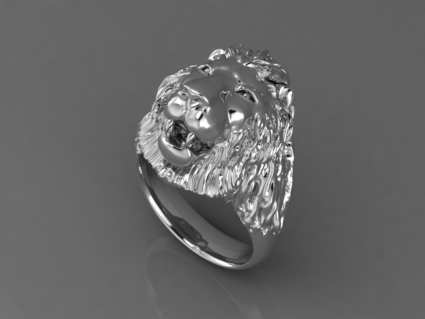 Lion Ring for men 3D print model_8