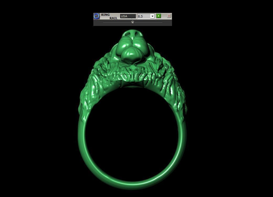 Lion Ring 3D print model_5