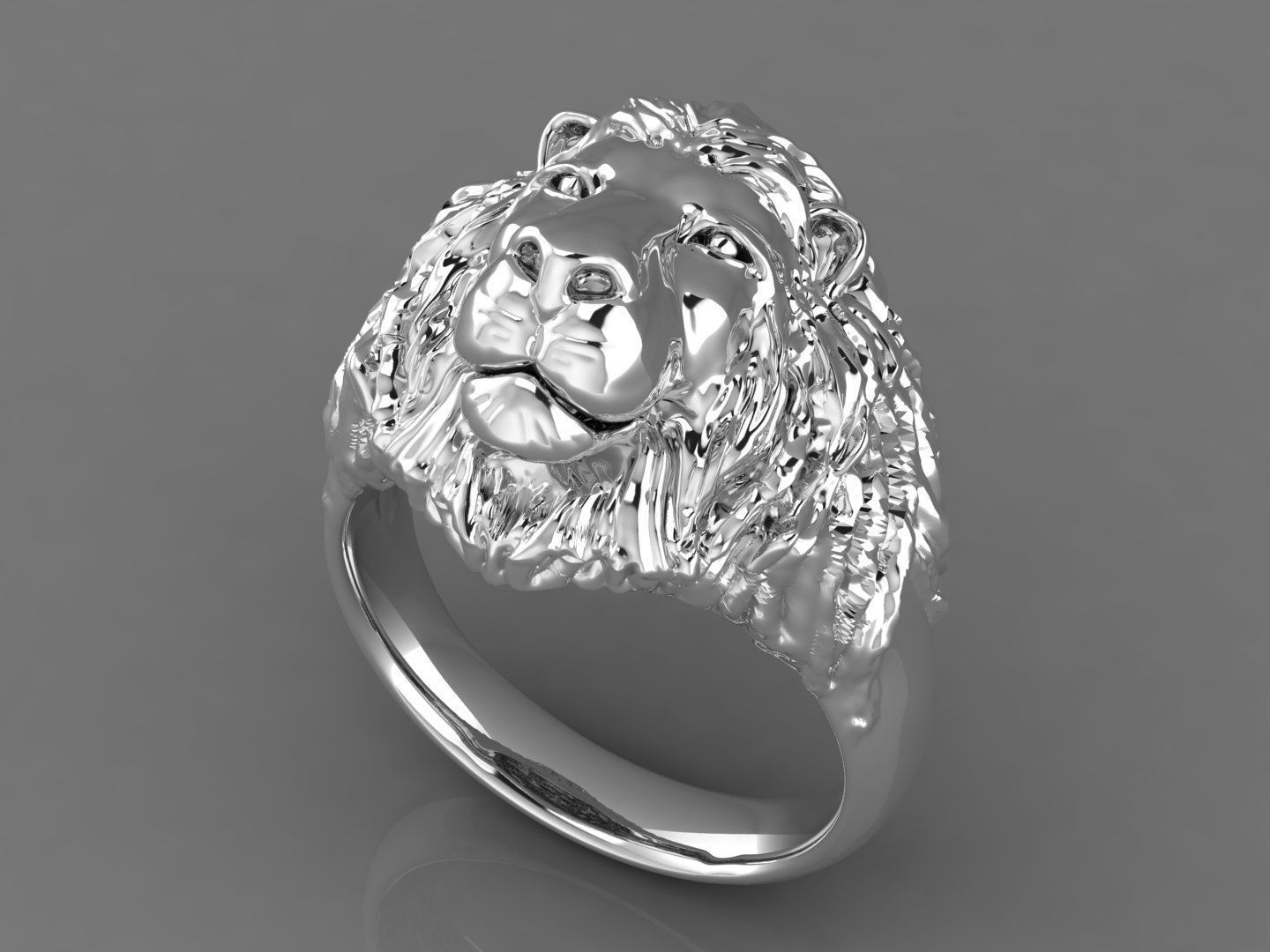 Lion Ring 3D print model_11