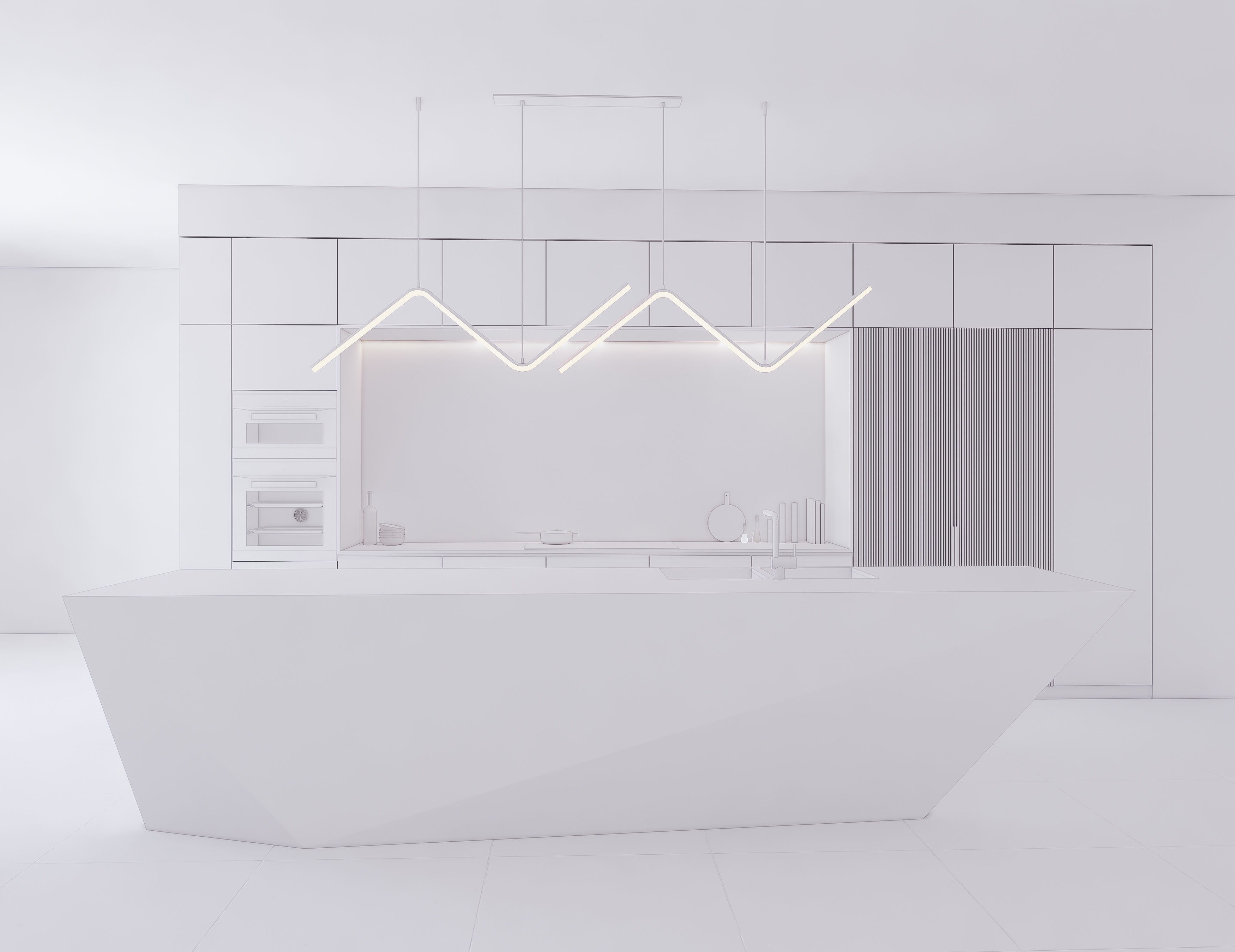 Modern Kitchen Created in Revit 14 Low-poly 3D model_10