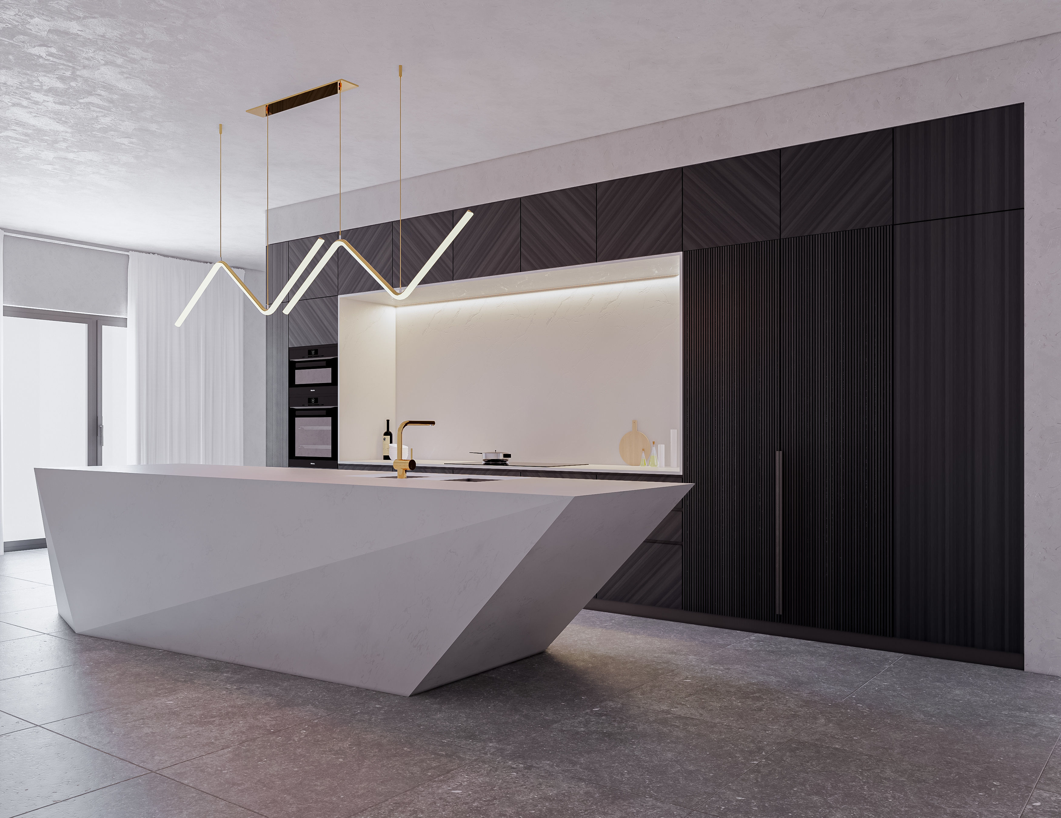 Modern Kitchen Created in Revit 14 Low-poly 3D model_2