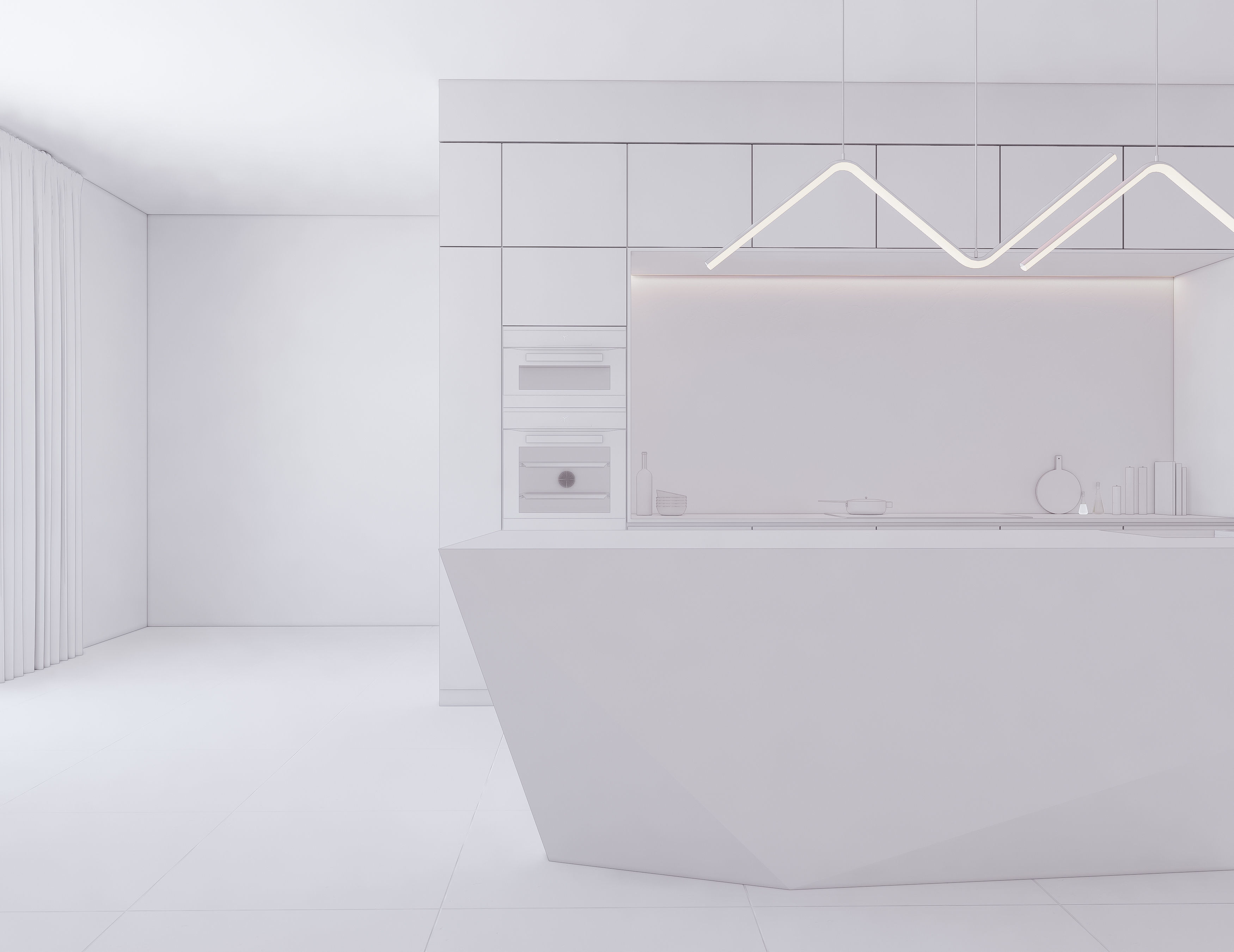 Modern Kitchen Created in Revit 14 Low-poly 3D model_15